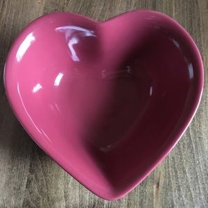 Heart-shaped bowl longaberger pottery paprika red